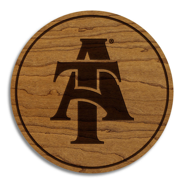 North Carolina Agricultural and Technical State University AT Coaster – Crafted from Cherry or Maple Wood – NC A&T Aggies