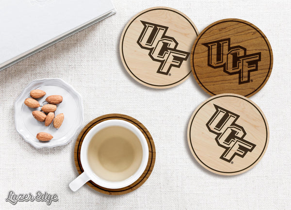 University of Central Florida UCF Coaster – Crafted from Cherry or Maple Wood – UCF Knights