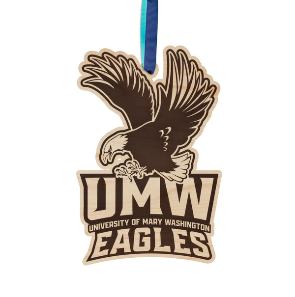 University of Mary Washington Logo Ornament – Crafted from Cherry and Maple Wood