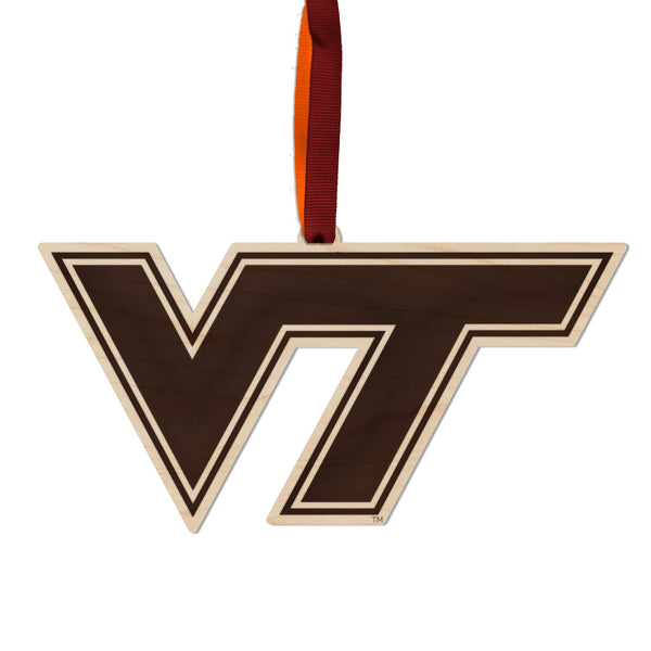 Virginia Tech VT Ornament – Crafted from Cherry and Maple Wood – Virginia Tech Hokies