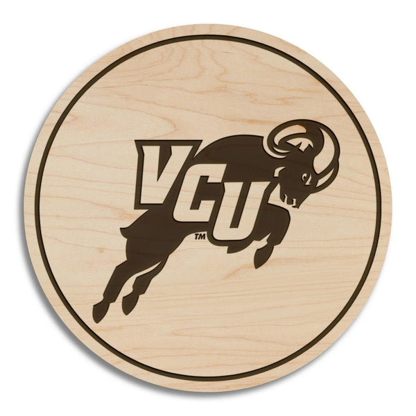 Virginia Commonwealth University Rams Coaster – Crafted from Cherry or Maple Wood – VCU Rams