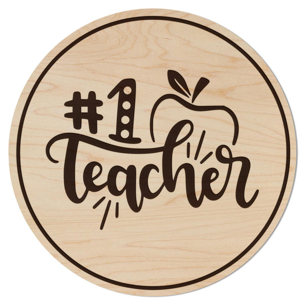 Number 1 Teacher Coaster – Crafted from Cherry or Maple Wood