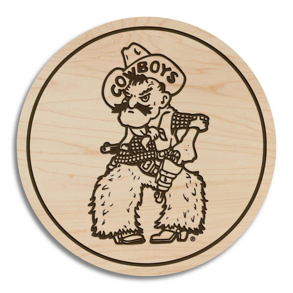 University of Wyoming Cowboys Coaster – Crafted from Cherry or Maple Wood – Wyoming Cowboys