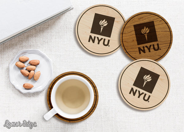 New York University NYU Coaster – Crafted from Cherry or Maple Wood – NYU Bobcats