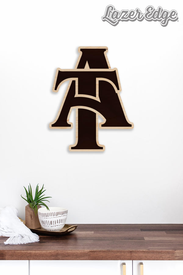 NCAT Aggies on State Wall Hanging - Crafted from Cherry or Maple Wood