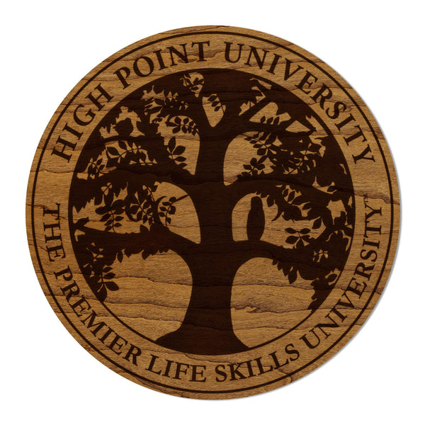 High Point University Seal Magnet - Crafted from Cherry or Maple Wood - High Point Panthers