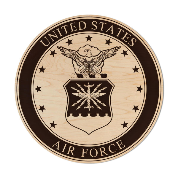 United States Air Force Seal Wall Hanging – Crafted from Cherry or Maple Wood