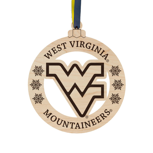 West Virginia University Mountaineers Cutout Ornament – Crafted from Cherry and Maple Wood – West Virginia Mountaineers