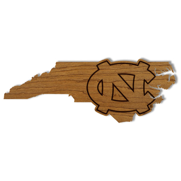 University of North Carolina Interlocked NC on State Wall Hanging – Crafted from Cherry and  Maple Wood - UNC Tarheels