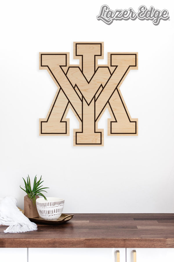 Virginia Military Institute Logo Wall Hanging - Crafted from Cherry and Maple Wood - VMI Keydets