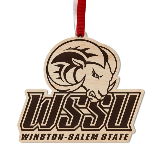 Winston Salem State University Rams Ornament – Crafted from Cherry or Maple Wood – Winston Salem State University Rams