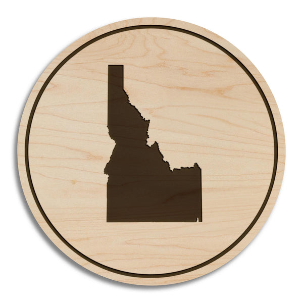 Idaho State Map Coaster - Crafted from Cherry or Maple Wood