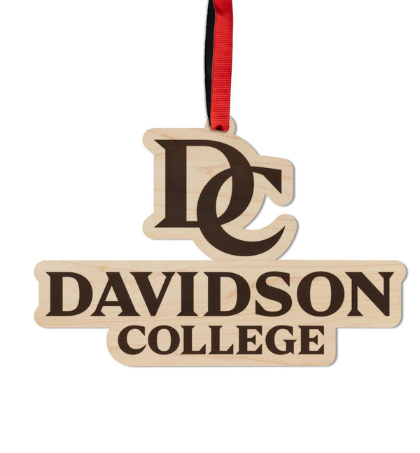 Davidson College Wordmark Ornament – Crafted from Cherry and Maple Wood– Davidson Wildcats