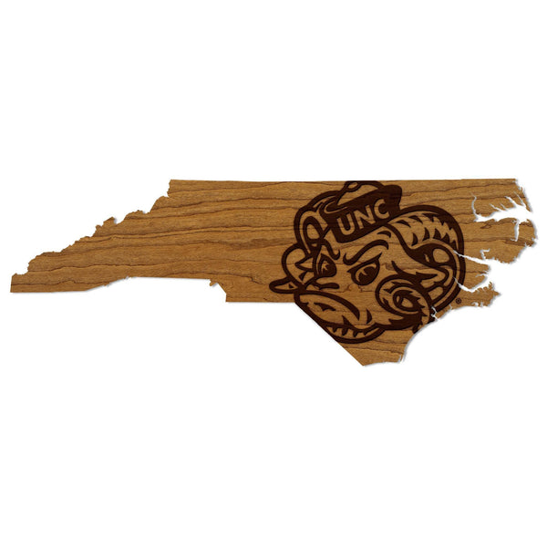 University of North Carolina Ramses on State Wall Hanging – Crafted from Cherry and  Maple Wood