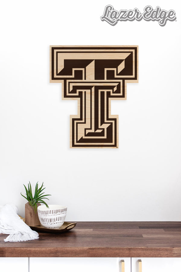 Texas Tech University Double T Cutout Wall Hanging – Crafted from Cherry and  Maple Wood - Texas Tech Red Raiders
