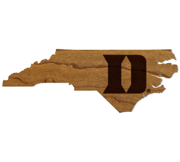 Duke University Iron D on State Magnet - Crafted from Cherry or Maple Wood - Duke Blue Devils