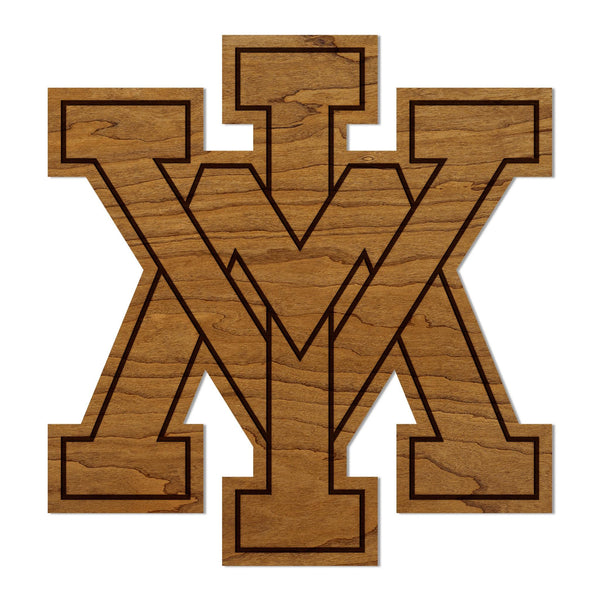 Virginia Military Institute Logo Wall Hanging - Crafted from Cherry and Maple Wood - VMI Keydets