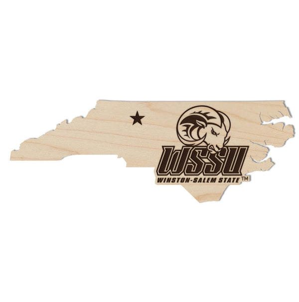 Winston Salem State University Rams on State Magnet - Crafted from Cherry or Maple Wood - Winston Salem State University Rams