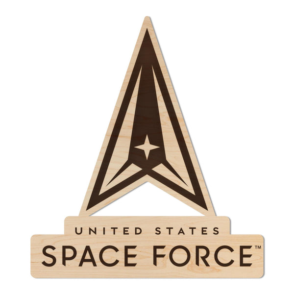 United States Space Force Emblem Wall Hanging – Crafted from Cherry or Maple Wood