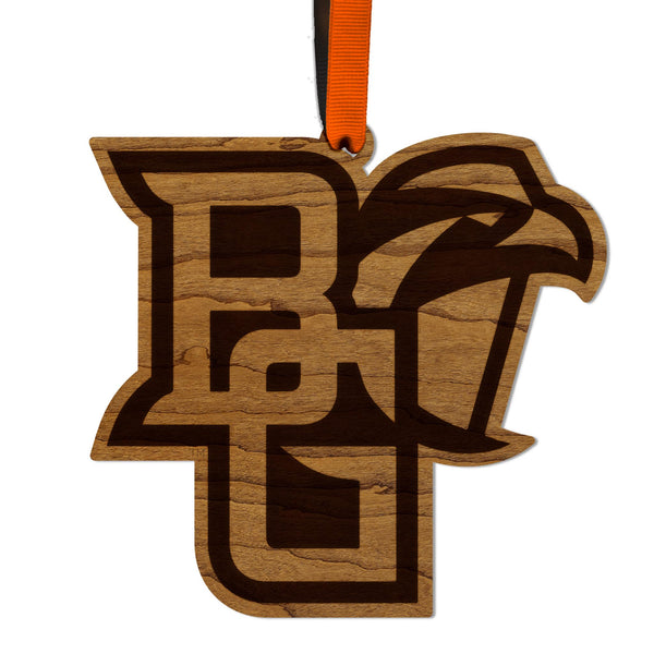Bowling Green State University Falcons Ornament – Crafted from Cherry and Maple Wood – BGSU Falcons