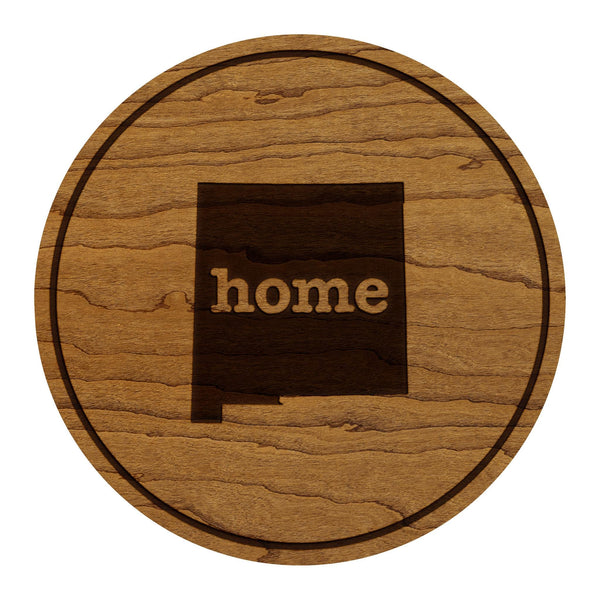New Mexico Home State Map Coaster - Crafted from Cherry or Maple Wood