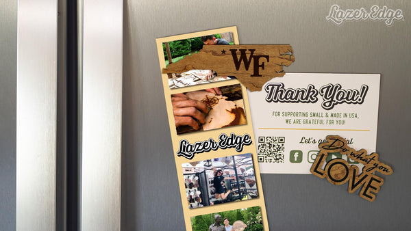 Wake Forest University WF Logo on State Magnet - Crafted from Cherry or Maple Wood - Wake Forest Demon Deacons