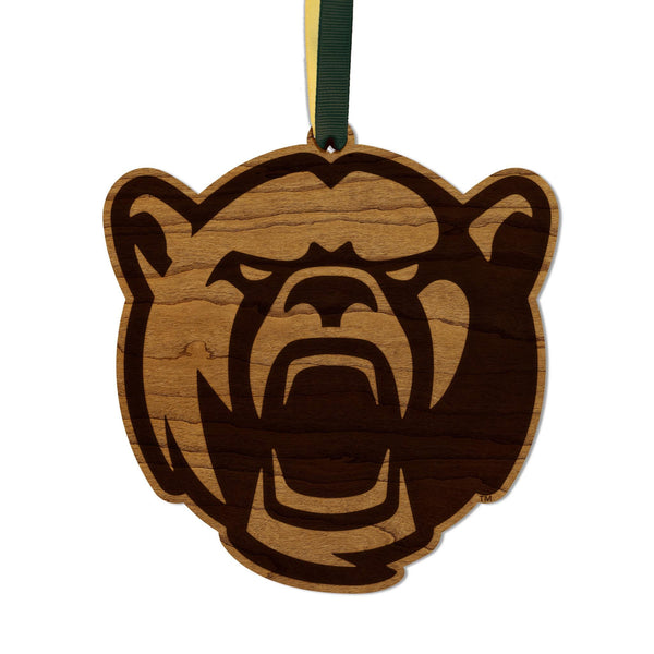 Baylor University Bear Ornament – Crafted from Cherry and Maple Wood – Baylor Bears