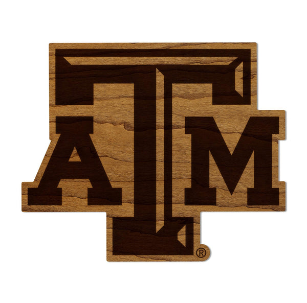 Texas A&M University TAM Logo Magnet - Crafted from Cherry or Maple Wood - TAMU Aggies