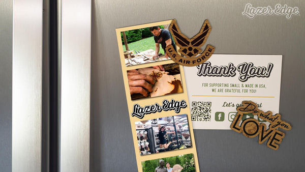 Air Force Emblem Magnet - Crafted from Cherry or Maple Wood - United States Air Force