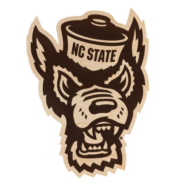 North Carolina State University Tuffy Wall Hanging - Crafted from Cherry or Maple Wood - NC State Wolfpack