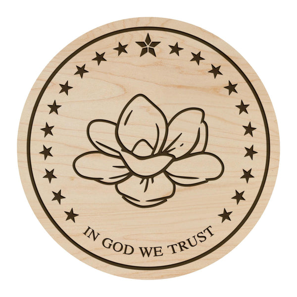Mississippi State Flag Coaster - Crafted from Cherry or Maple Wood