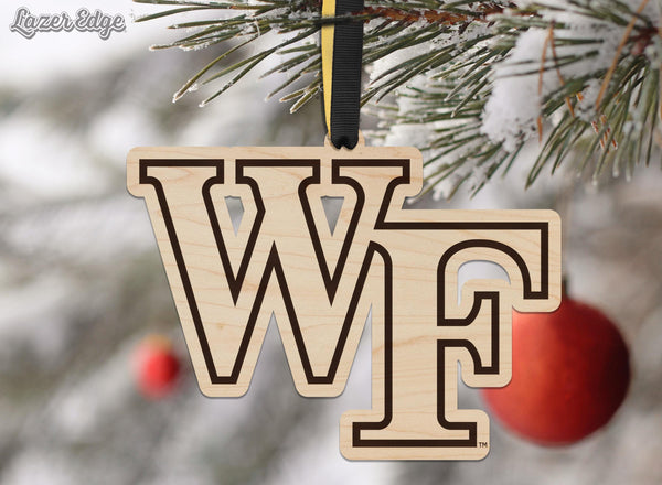 Wake Forest University WF Ornament – Crafted from Cherry and Maple Wood – Wake Forest Demon Deacons
