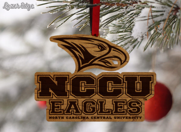 North Carolina Central University Eagles Ornament – Crafted from Cherry and Maple Wood – NCCU Eagles