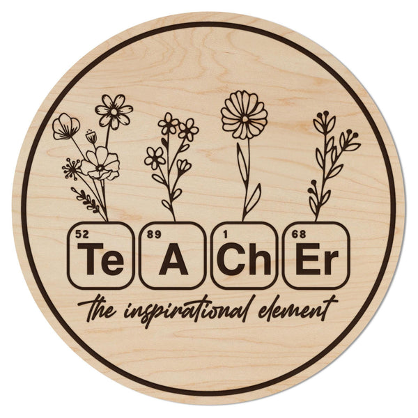 Teacher Elements Coaster – Crafted from Cherry or Maple Wood