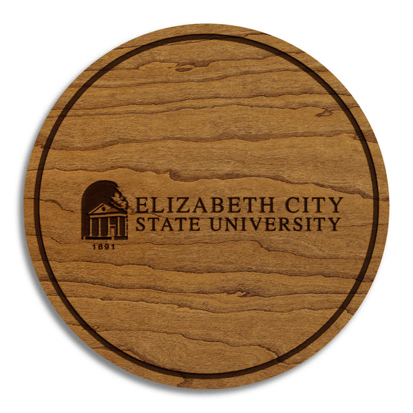 Elizabeth City State University Academic Mark Coaster – Crafted from Cherry or Maple Wood – ECSU Vikings