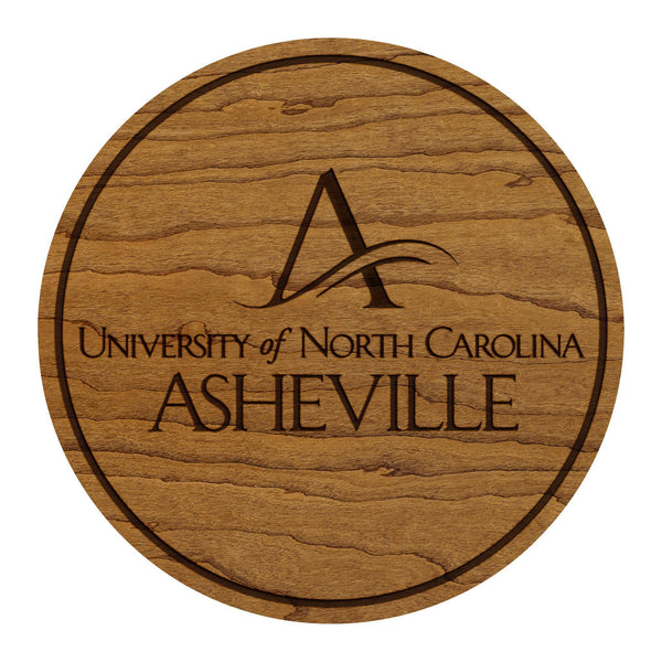 University of North Carolina Asheville Wordmark Coaster – Crafted from Cherry or Maple Wood