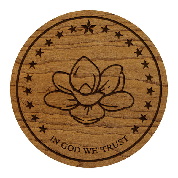Mississippi State Flag Coaster - Crafted from Cherry or Maple Wood