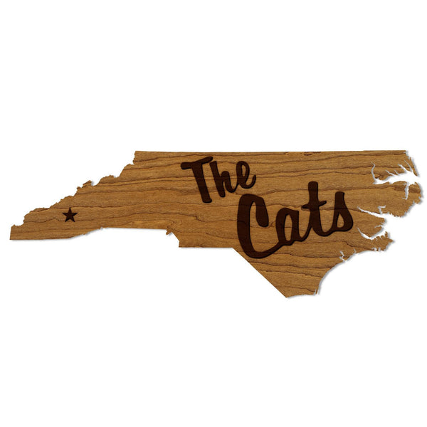 Western Carolina University The Cats Wall Hanging - Crafted from Cherry and Maple Wood - Western Carolina Catamounts
