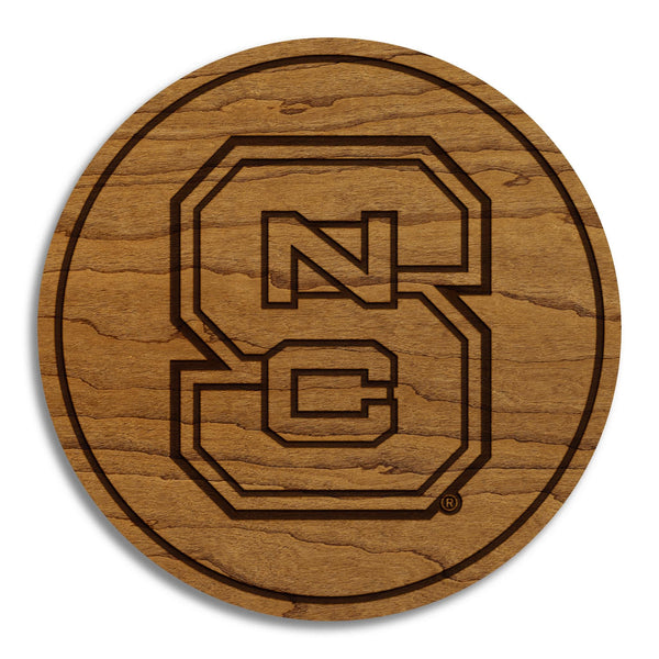 North Carolina State University Block S Coaster – Crafted from Cherry or Maple Wood – NC State Wolfpack