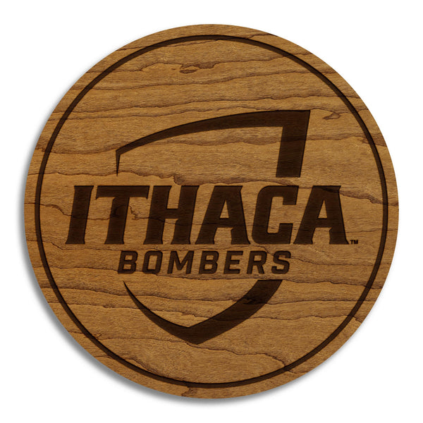 Ithaca College Bombers Coaster – Crafted from Cherry or Maple Wood – Ithaca Bombers