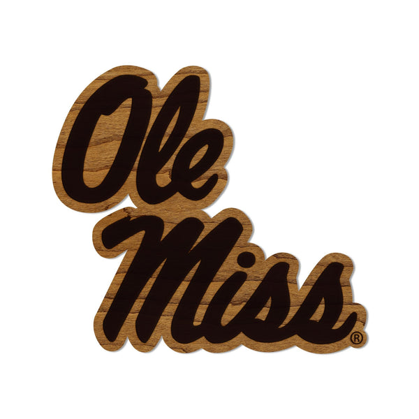 Ole Miss Logo Magnet - Crafted from Cherry or Maple Wood