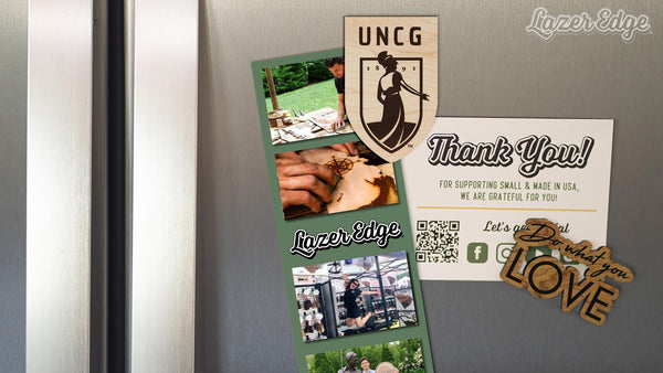 University of North Carolina Greensboro Academic Logo Magnet - Crafted from Cherry or Maple Wood - UNC Greensboro Spartans