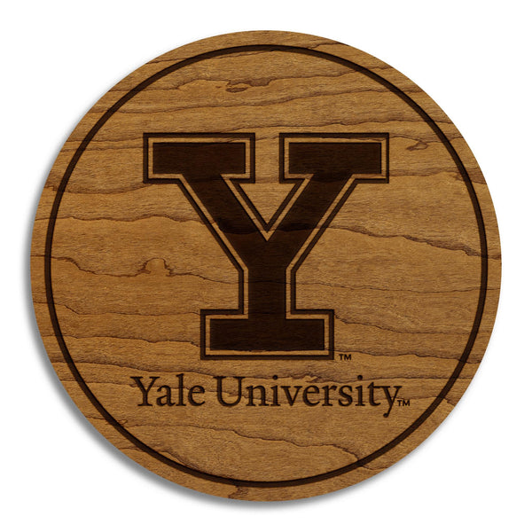 Yale University Athletic Y Coaster – Crafted from Cherry or Maple Wood – Yale Bulldogs