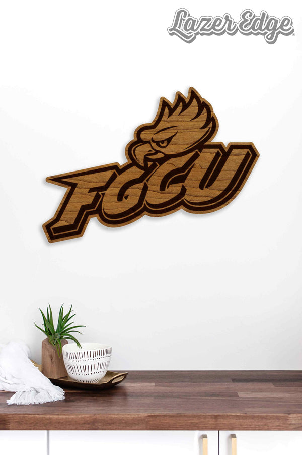 Florida Gulf Coast University FGCU Eagle Head Logo Wall Hanging - Crafted from Cherry or Maple Wood - FGCU Eagles