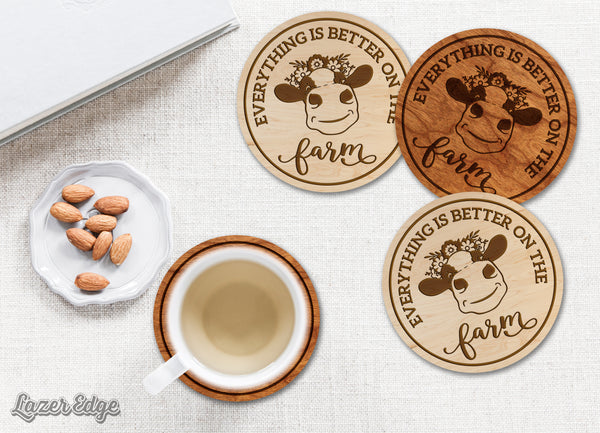 Farm Animals Coaster Cow