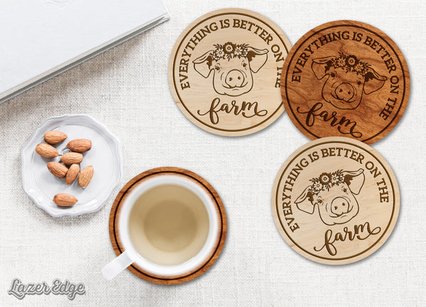 Farm Animals Coaster Pig