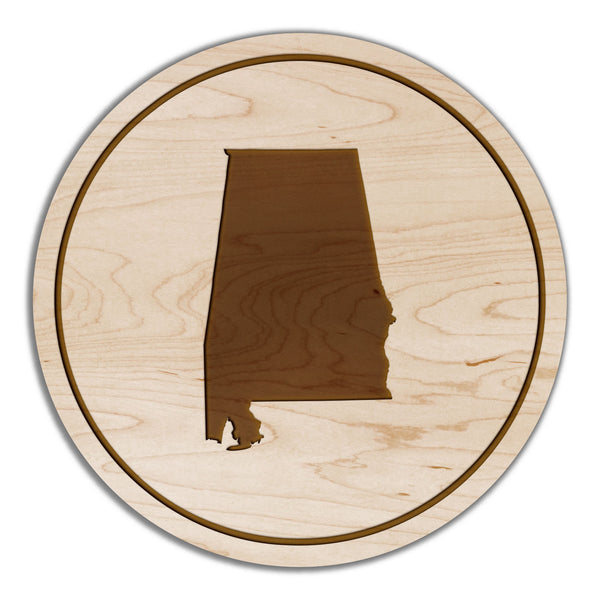 State Silhouette Coaster Alabama