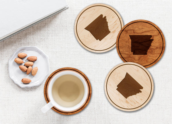 State Silhouette Coaster Arkansas