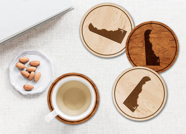 State Silhouette Coaster Delaware