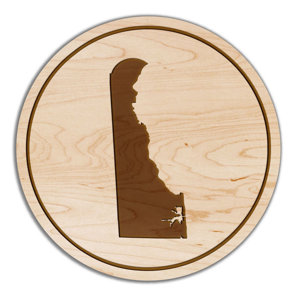 State Silhouette Coaster Delaware